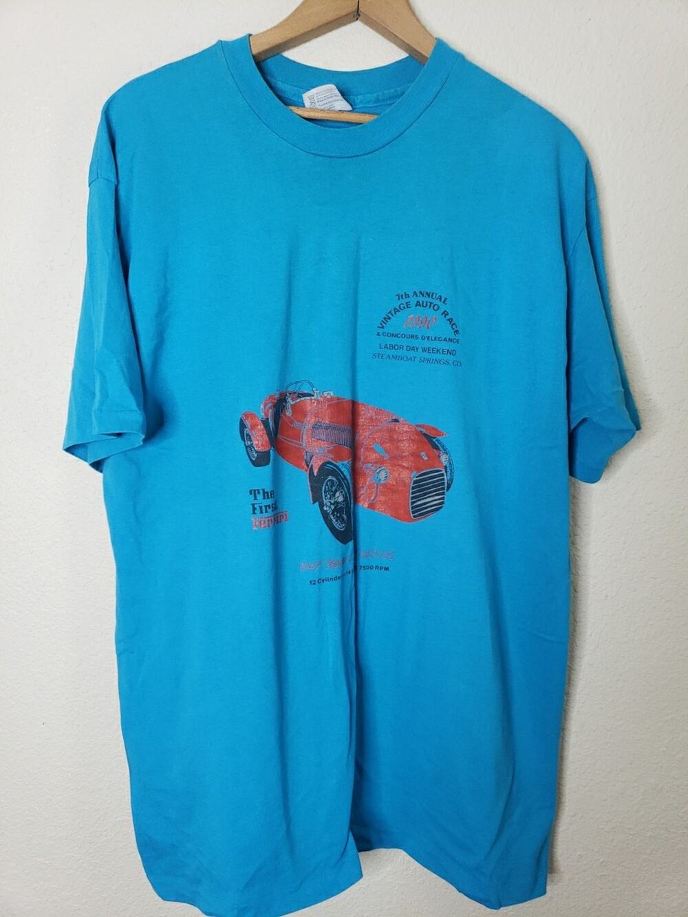 Steamboat 90s 1990 Vintage Auto Race Colorado TShirt Size XL single Stitch